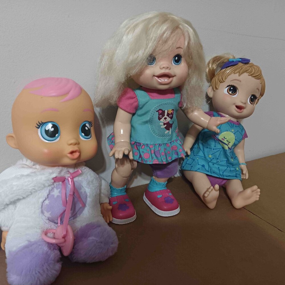 A Trio of Dolls:  Cry Babies, Baby Alive, Baby Alive